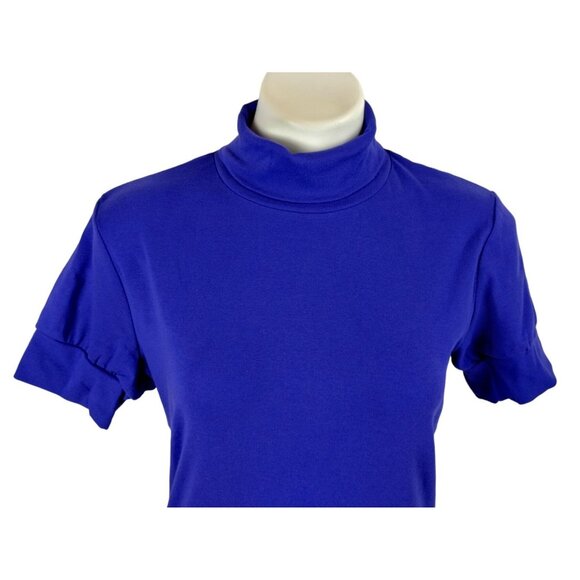 Vs Tee Shop Misses XL Blue Turtleneck Short Sleeve Top - Picture 3 of 7